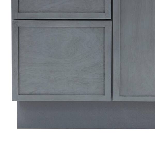 Vanity Art 36 in. W x 21 in. D x 32.5 in. H 2-Left Drawers Bath Vanity Cabinet without Top in Gray