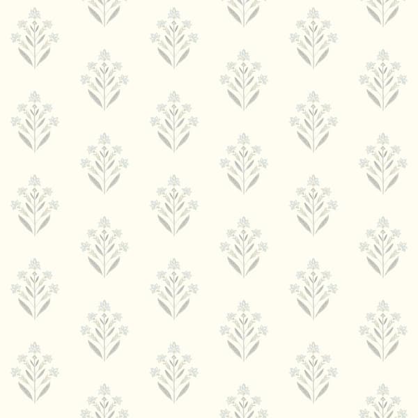 Chesapeake Kova Floral Crest Blue Prepasted Non Woven Wallpaper Sample