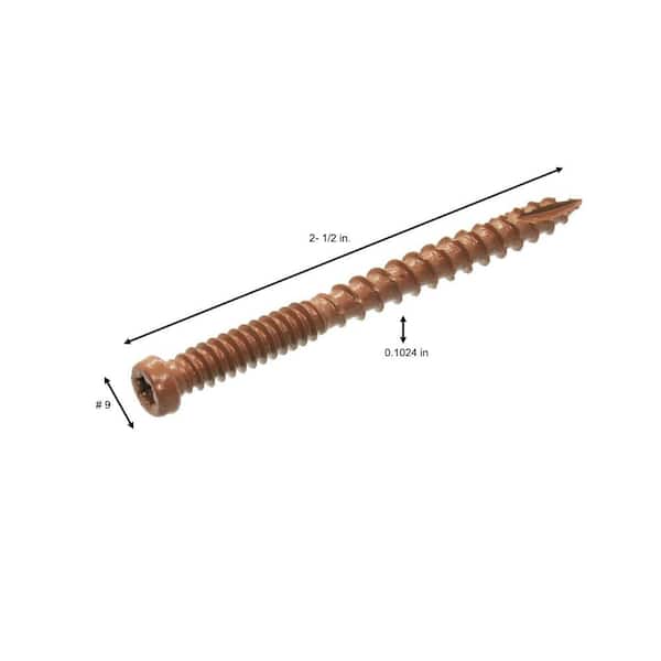 DECKMATE #9 x 2-1/2 in. Self-Starting Star-Drive Bugle Head Red Composite Deck Screws 1 lbs. box(73 pcs)