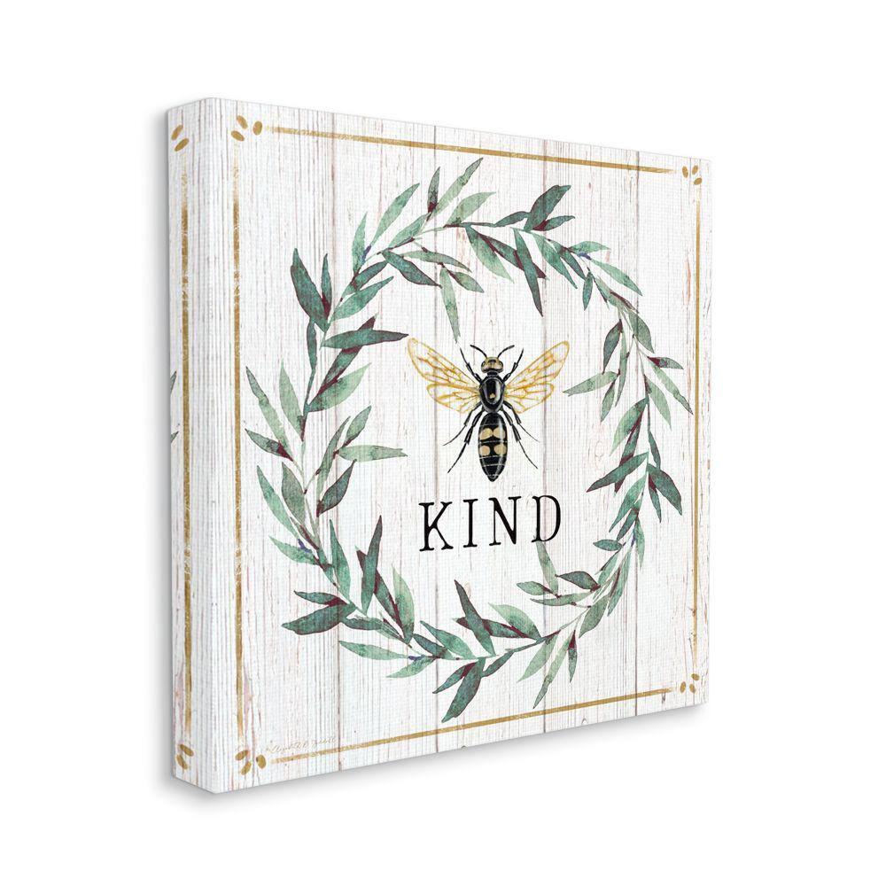 Bee Kind Phrase Country Farm Insect Pun By Elizabeth Tyndall Unframed Print Abstract Wall Art 24 in. x 24 in. price history on PriceWatchPro