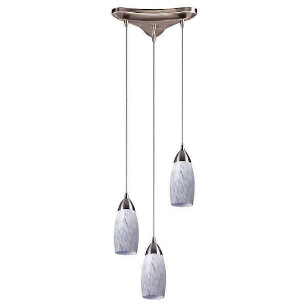 Milan 3-Light Satin Nickel Ceiling Pendant