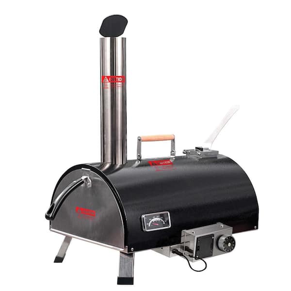 Tunearary 26.8 in. Automatic Rotating Wood Fired Outdoor Pizza Oven ...