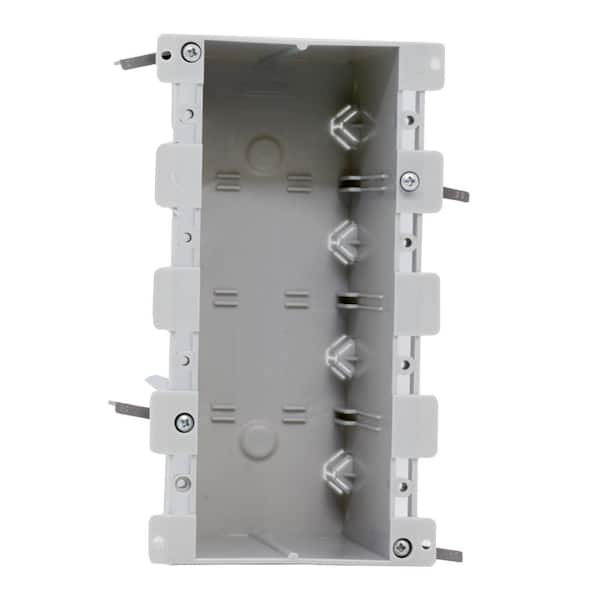Cantex Old Work 4-Gang 68 cu. in. Electrical Outlet Box and Switch Box with EZ Mount Clamps and Wire Clamps, Gray