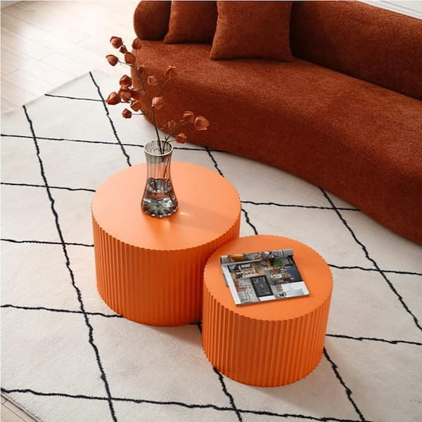 Orange wood coffee table discount