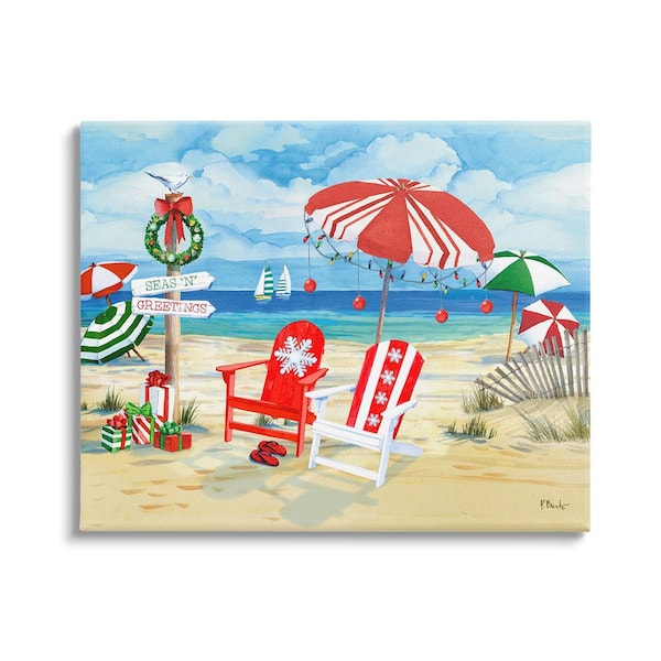 Stupell Industries Seas 'N' Greetings Scene byPaul Brent 1 Piece Unframed Graphic Print Nature Poster Art Print 20 in. x 16 in.