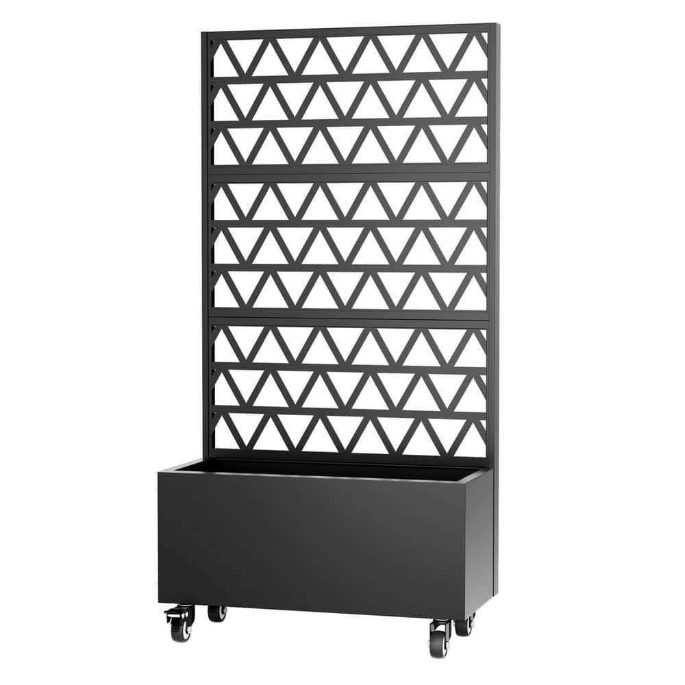Black Metal Raised Garden Bed with Trellis Privacy Screen for Climbing Plants (72.05 in. L x 35.83 in. W x 16.14 in. H) price history on PriceWatchPro