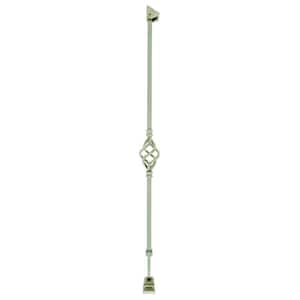 1/2 in. x 1/2 in. x 30-1/4 in. to 38 in. Antique Nickel Wrought Iron Basket Adjustable Baluster