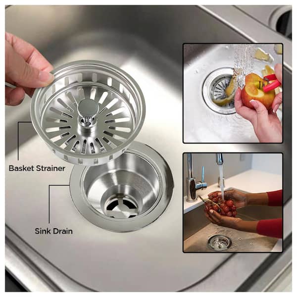 Kitchen Sink Drain Set - Basket Strainer & Disposer Flange and
