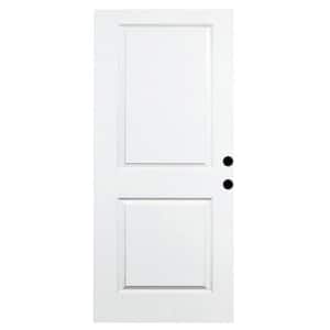 32 in. x 79 in. Premium White 2-Panel Square Primed Steel Front Door Slab