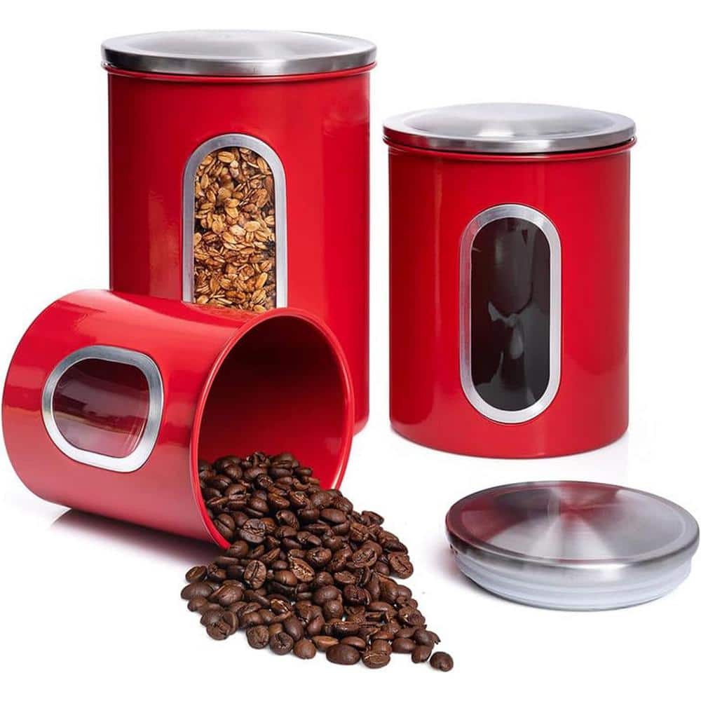 Sorbus (2-Pack) Airtight Coffee Bean Storage Container Set In Clear Plastic With Easy-Access Lids