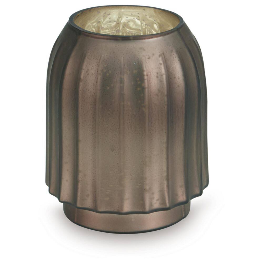 Matte Brown Fluted Mercury Glass Table Vase