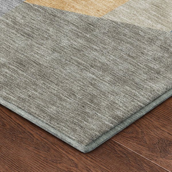 Mayfield Premium Machine Washable Abstract AMF2446 Taupe 10 ft. x 14 ft. Area Rug