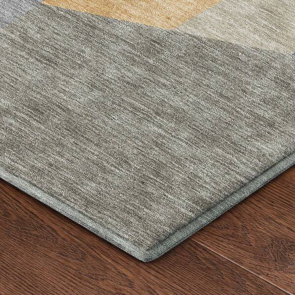 Mayfield Premium Machine Washable Abstract AMF2446 Taupe 8 ft. x 10 ft. Area Rug
