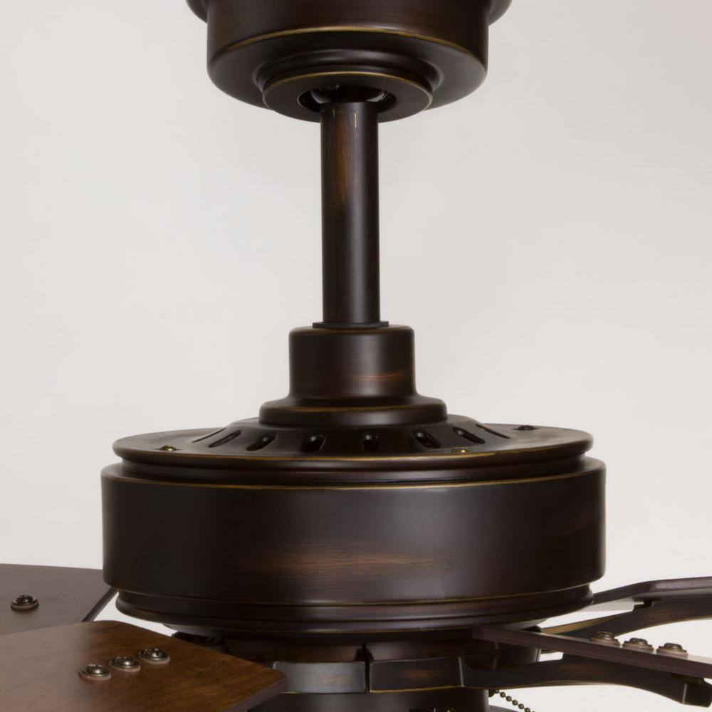 Antique Bronze 52" Ceiling Fan with LED Light and Reversible Blades