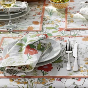 Jardin 20 in. x 14 in. White Multi Cotton Placemat (Set of 4)