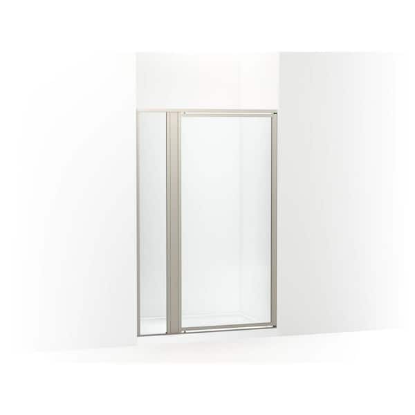 Attend 45 in. W x 69 in. H Pivot Framed Shower Door in Nickel