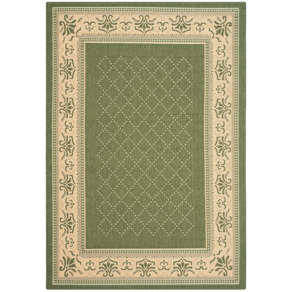 Olive and Natural 9' x 12' Synthetic Flat Woven Reversible Rug