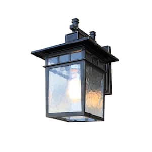 Hendrix Black Dust to Dawn Outdoor Hardwired Coach Sconce