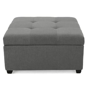 Carlsbad Dark Grey Storage Ottoman