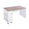 Midtown 47.4 in. White Writing Desk with Movable Shelves