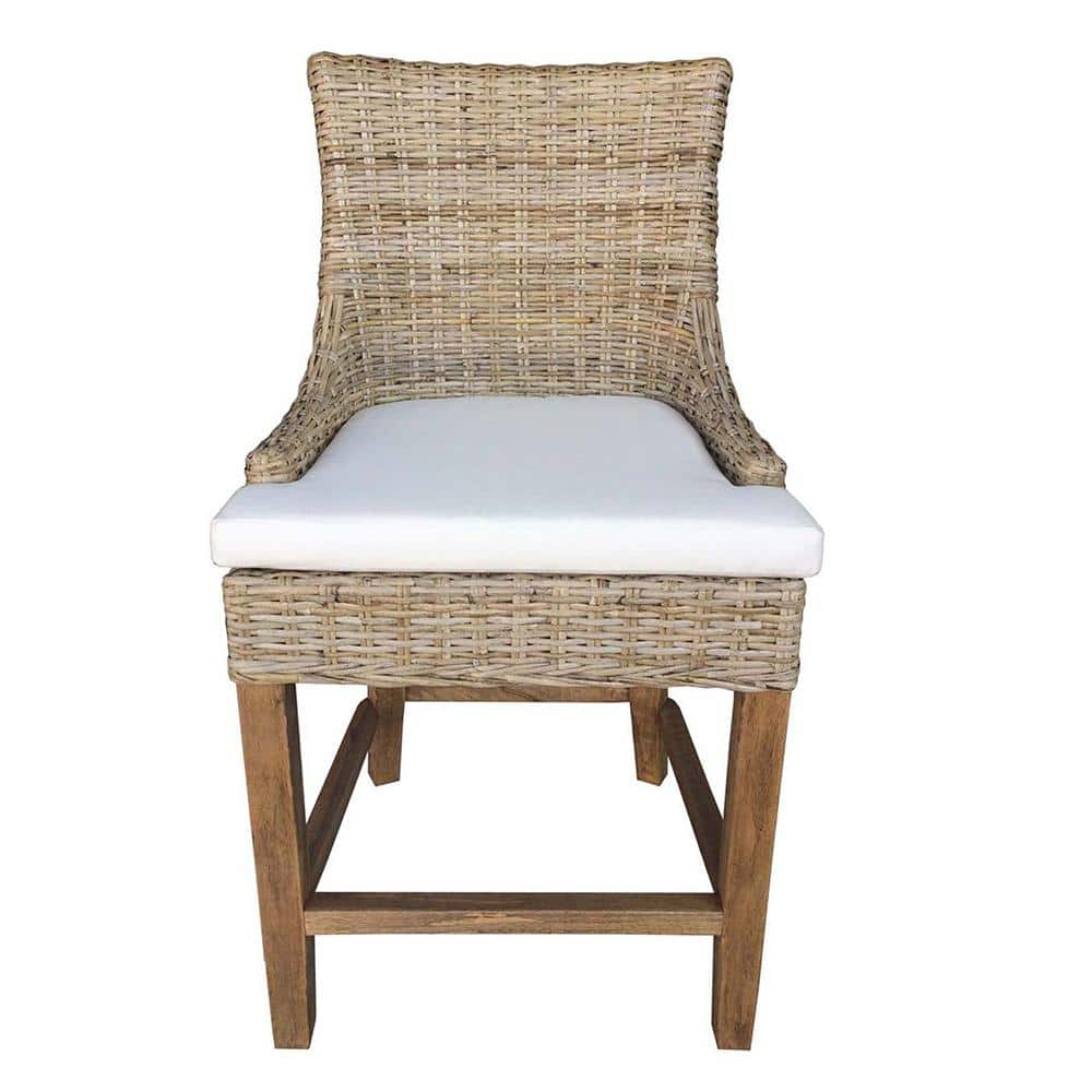 Padma s Plantation Alfresco 39.75 in. Kubu Grey Full Back Rattan