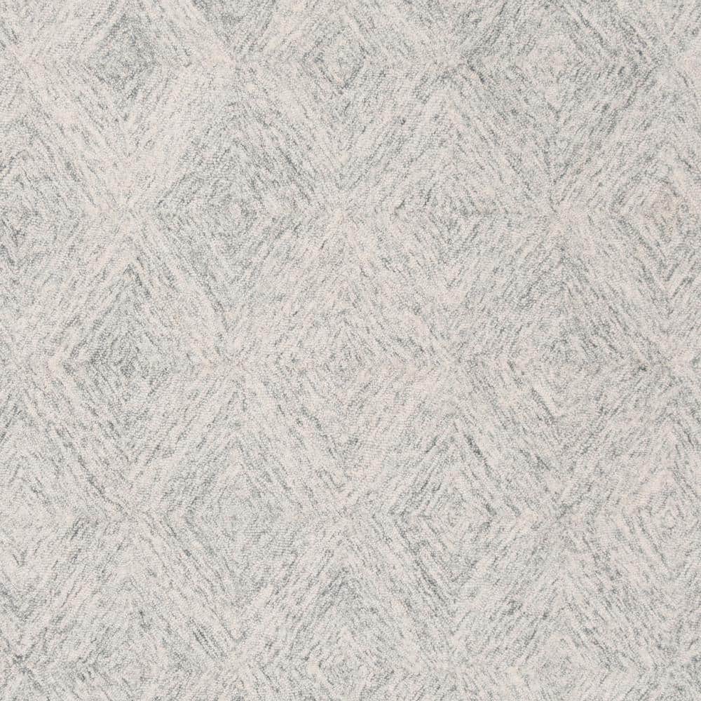 Gray Abstract Handmade Wool Tufted Area Rug, 6' x 9'