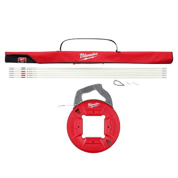 Milwaukee 30 ft. Fiberglass Fish Stick Low/Mid/High Flex Combo Kit with 240 ft. x 1/8 in. Stainless Steel Fish Tape