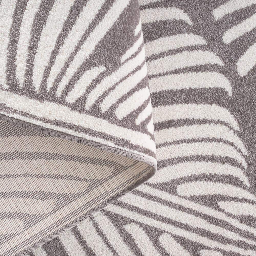 Lanai Dark Grey and Ivory Synthetic Rectangular Area Rug
