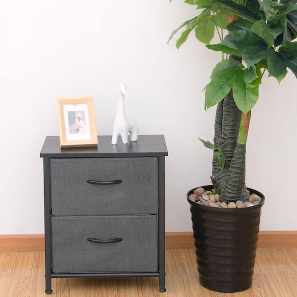 Plastic Drawers Night Stand End Table Dresser Storage Cabinet with