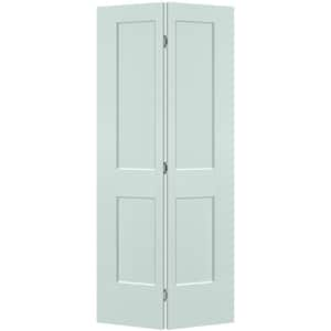 36 in. x 80 in. 2-Panel Logan Hollow Core Sea Glass Molded Composite Bi-Fold Door