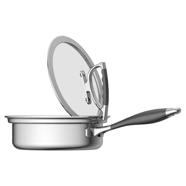 CookCraft 13 French Skillet with Latch Lid - Silver