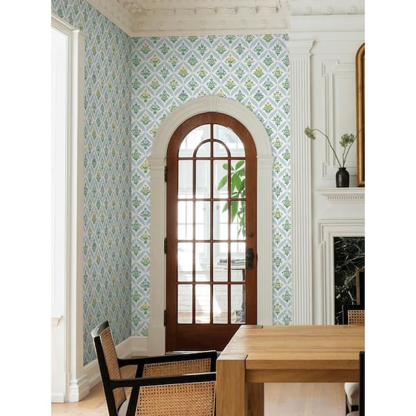 Estee Garden Blue Metallic Non-Pasted Wallpaper