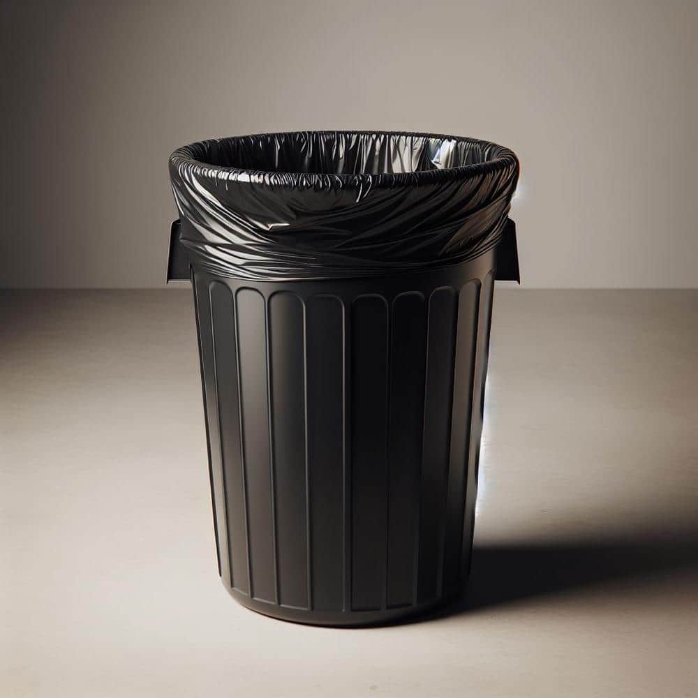 Heavy Duty Black Recycled Plastic Trash Bags, 56 Gallon