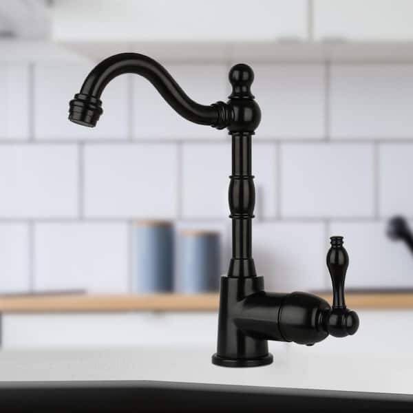 Single-Handle Deck Mounted Bar Faucet in Matte Black