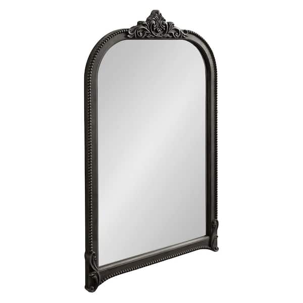 Kate and Laurel Hubanks 24.00 in. W x 38.00 in. H Black Arch Traditional Framed Decorative Wall Mirror