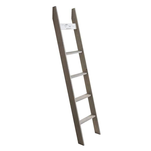 Unbranded You + Me and the Dogs' Light Gray 72 in. Farmhouse Blanket Ladder