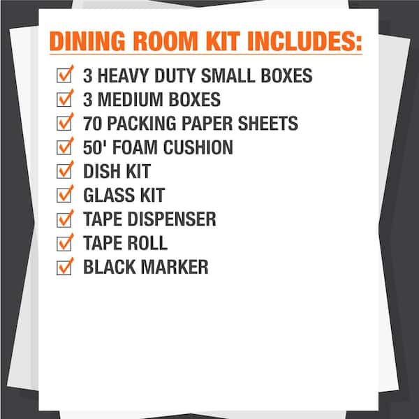 6 Box Dining Room Moving Kit