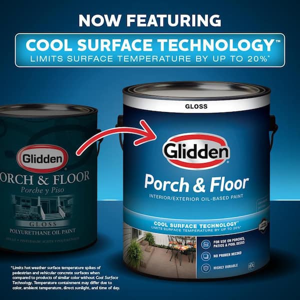 Glidden Porch and Floor 1 Gal. White Gloss Interior/Exterior Polyurethane  Oil Paint PF8010-01 - The Home Depot