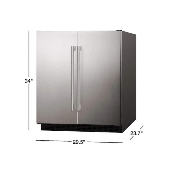 Summit Appliance 36 in. 5.8 cu. ft. Built-In Mini Refrigerator in Stainless  Steel with Freezer, Undercounter FFRF36B - The Home Depot