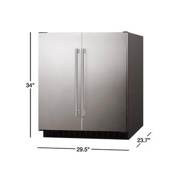 30 in. 5.4 cu. ft. Built-In Side by Side Refrigerator in Stainless Steel, Counter Depth
