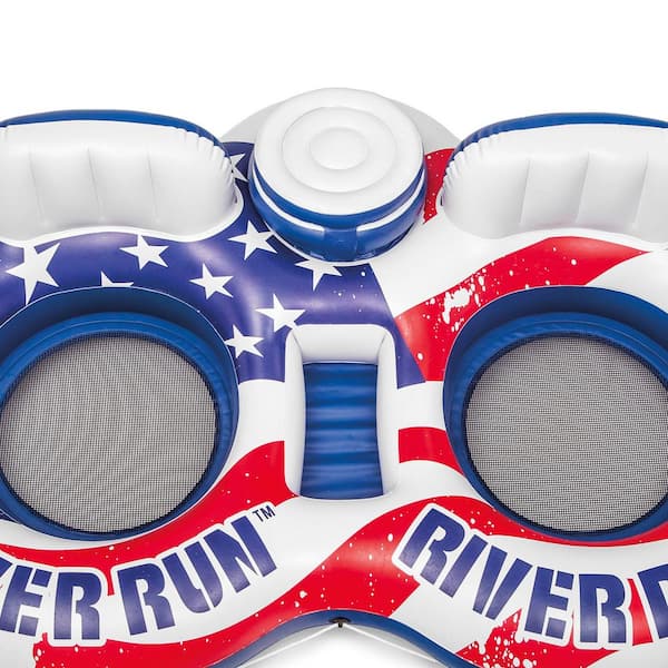American Flag 2 Person Float with River Run 1 Person Tube