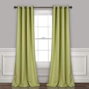 Sage Polyester Solid 52 in. W x 84 in. L Grommet Blackout Curtain (Set of 2)