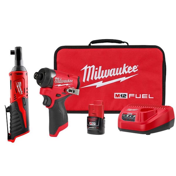 M12 FUEL 12-Volt Lithium-Ion Brushless Cordless 1/4 in. Hex Impact Driver Kit w/3/8 in. Ratchet