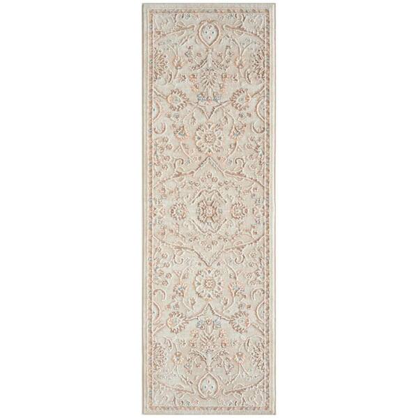 Isla Ivory 2 ft. x 6 ft. Medallion Traditional Runner Area Rug