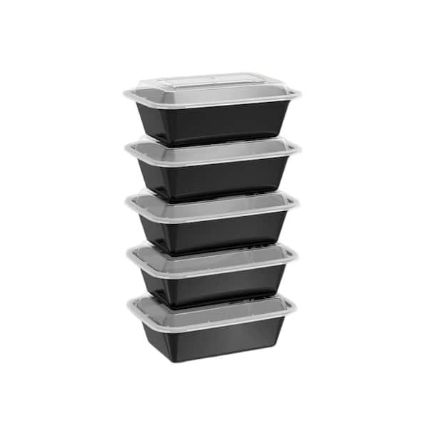 24 oz. Reusable Meal Prep Containers with Lids, Plastic Food Storage for Go Take Out, Leakproof Food Safe (50-Pack)