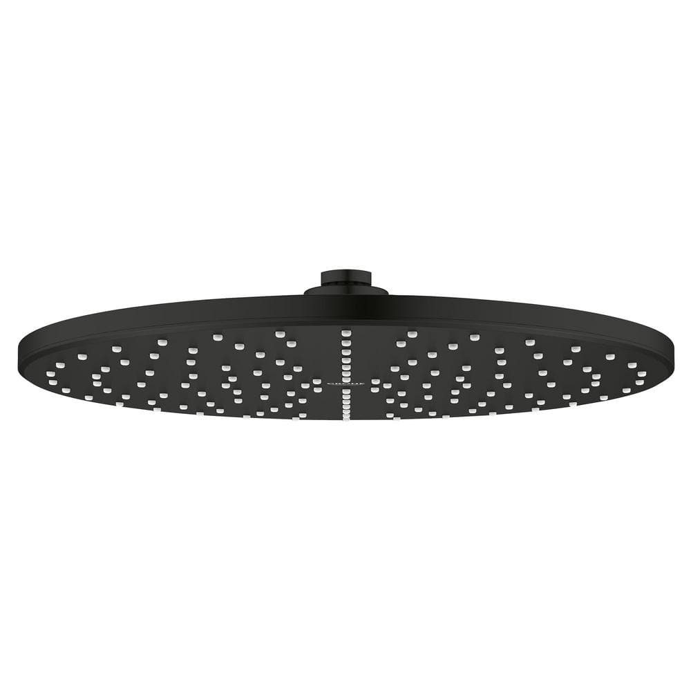 Matte Black 12-Inch Round Rain Shower Head