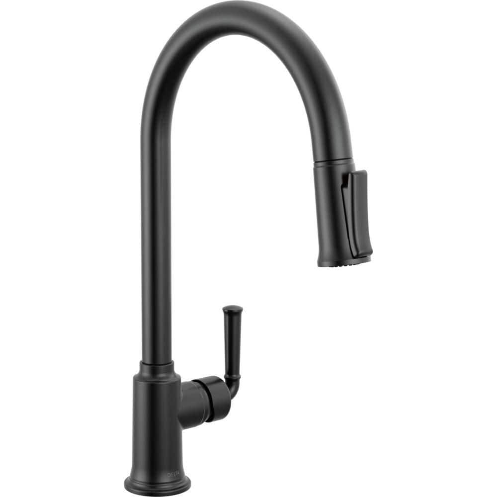 Delta Tolmac Single Handle Pull Down Sprayer Kitchen Faucet in