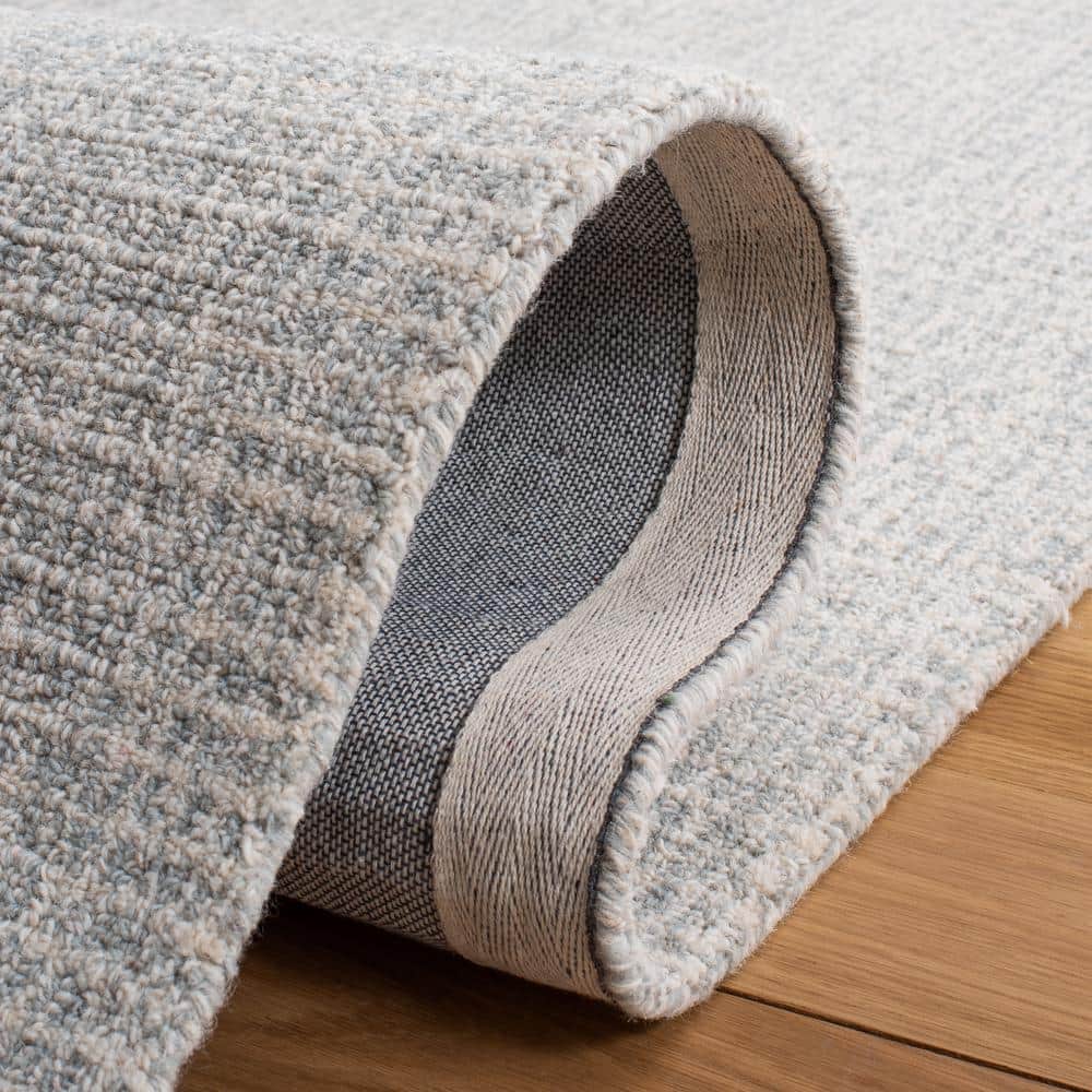 Handmade Abstract Gray Wool Area Rug, 10' x 14', Tufted Design