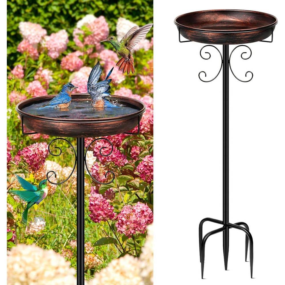 35In Metal Bird Bath for Outside Vintage Freestanding Birdbaths & Birdfeede