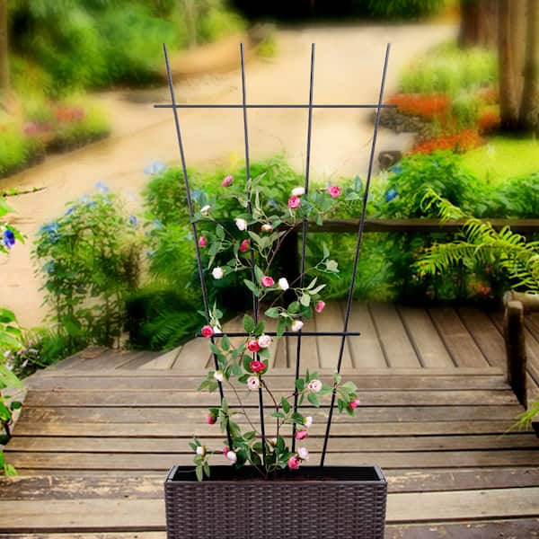 Ecostake 15 .6 in.x 7.1 in. Grid Metal Vine Trellis Plant Support for Climbing  Plants (4-Pack) GT4018P4 - The Home Depot